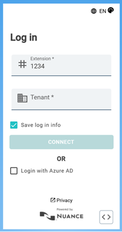 Light-themed login page